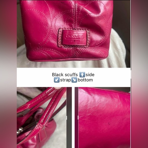 Coach kiss lock #E1093-F15658 signature hot pink patent leather purse - Picture 16 of 17